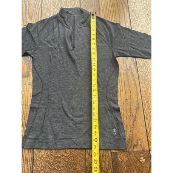 Smartwool Women’s Merino 250 1/4 Zip Baselayer Top Charcoal Heather Medium NWT - Picture 10 of 11